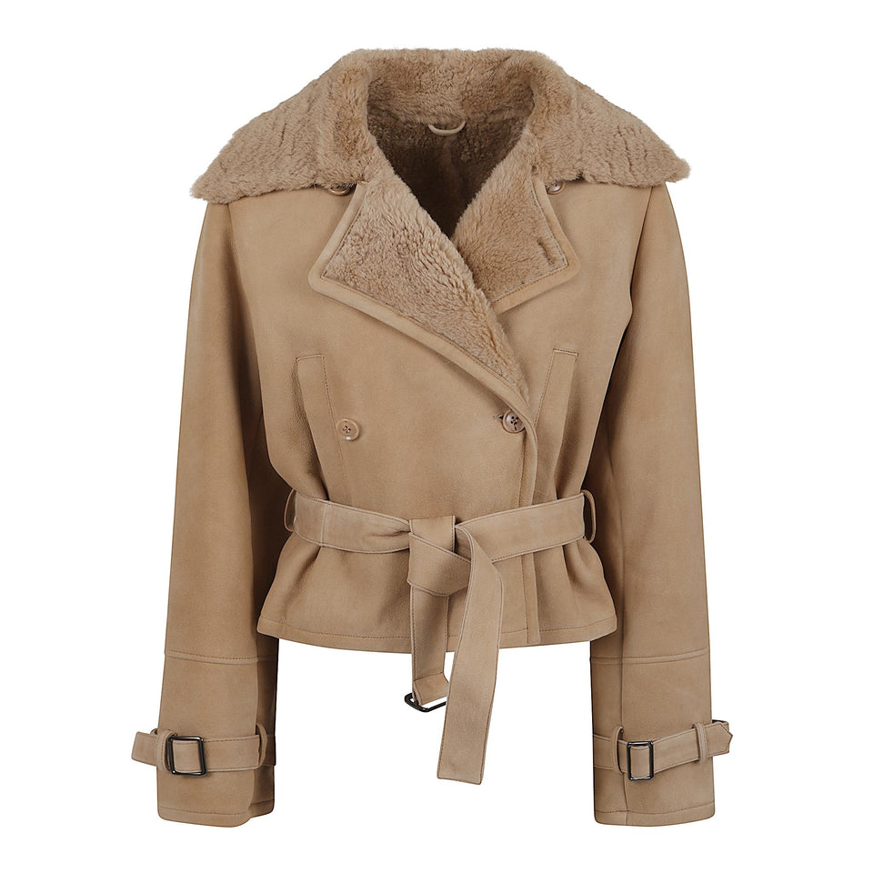 Giubbotto in suede beige SA25-8892 REDBEIGE SWORD 