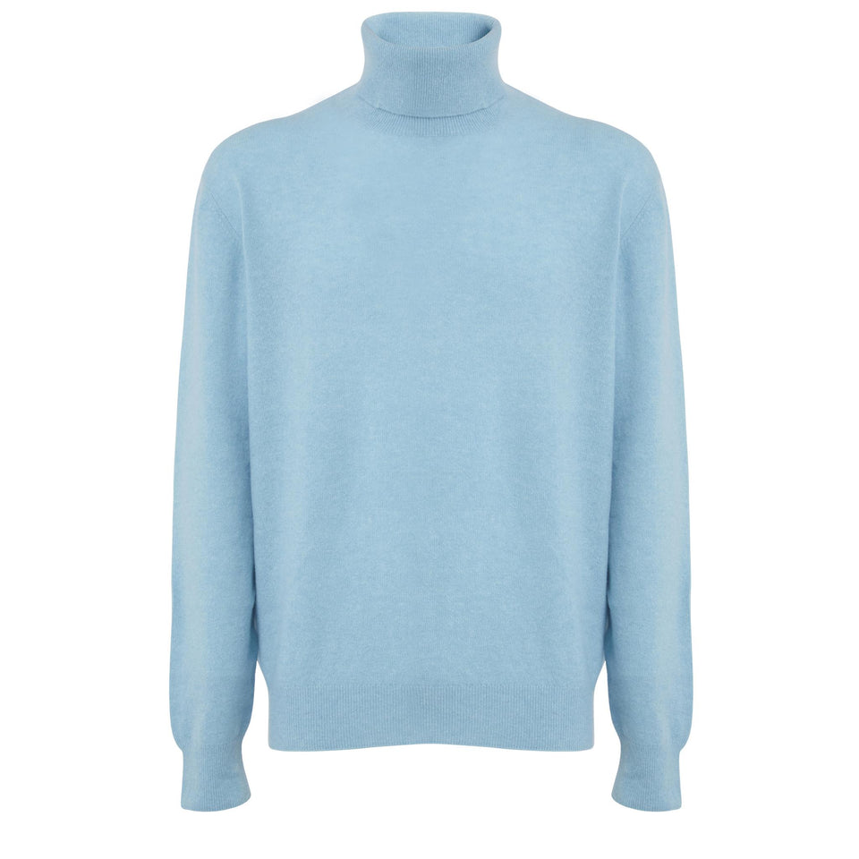 Blue wool and cashmere sweater