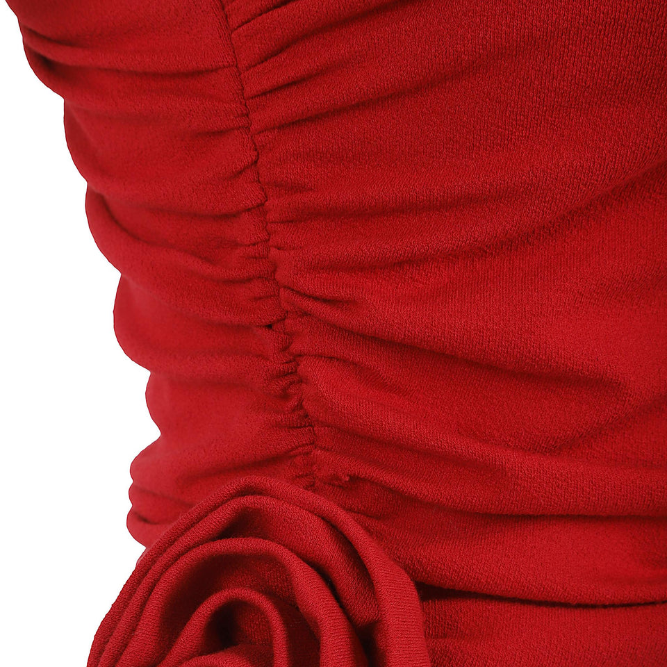 Top mono spalla in tessuto rosso 189925 RED MAGDA BUTRYM 