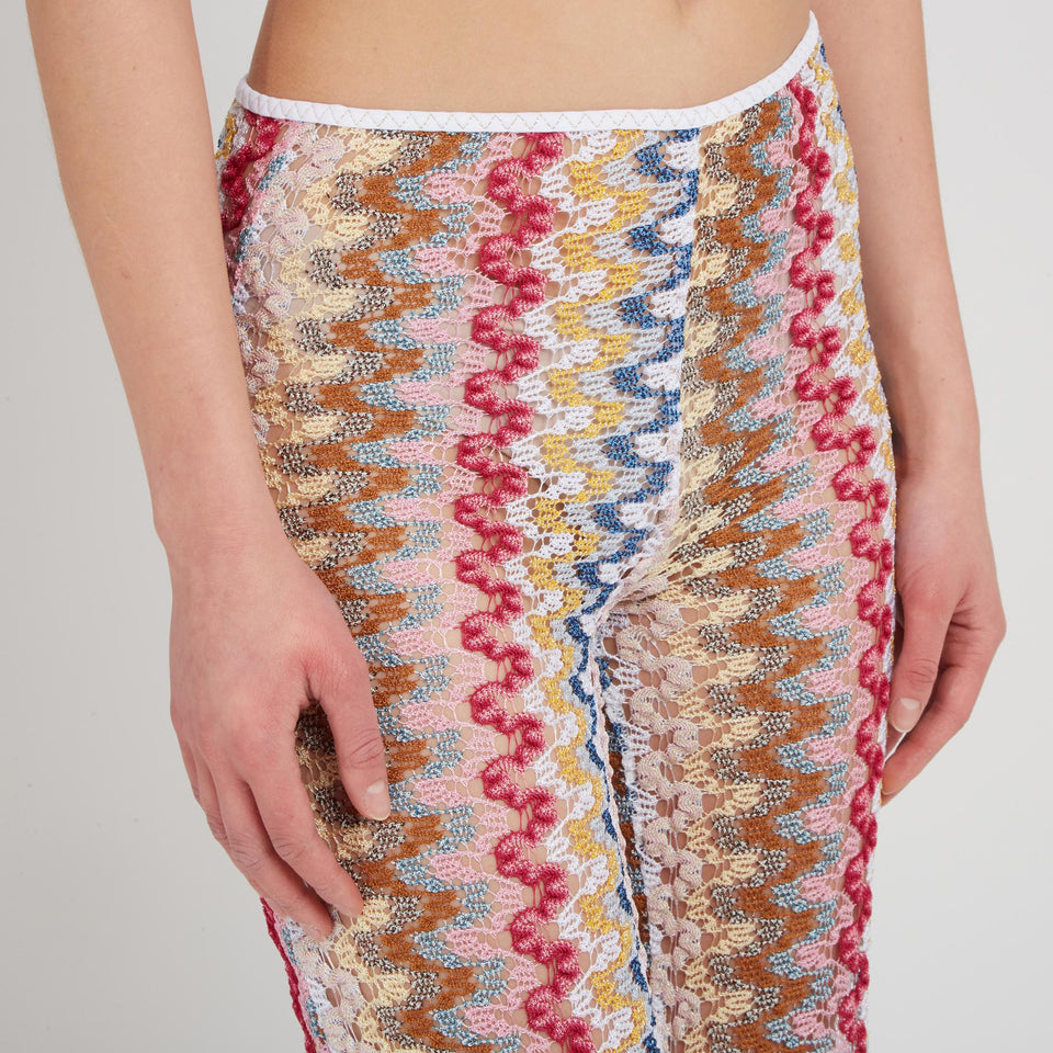 Multicolor fabric leggings