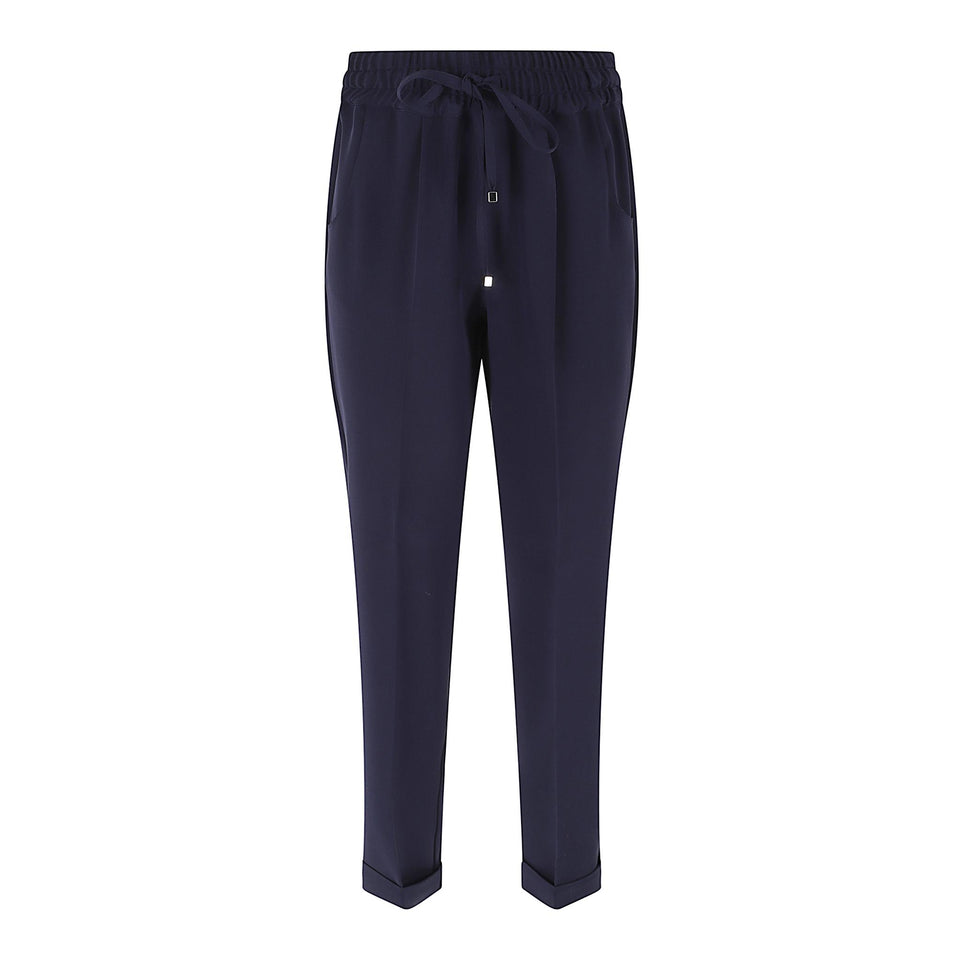 Pantalone in seta blu D37102 K0977A11BLU KITON 