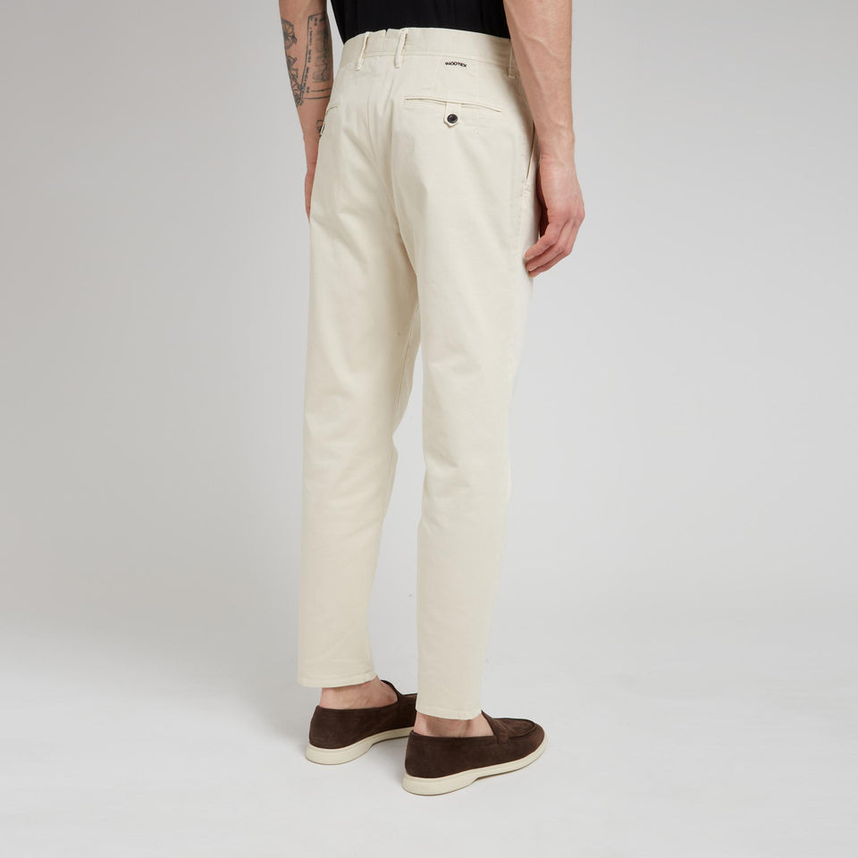 Pantalone in cotone beige