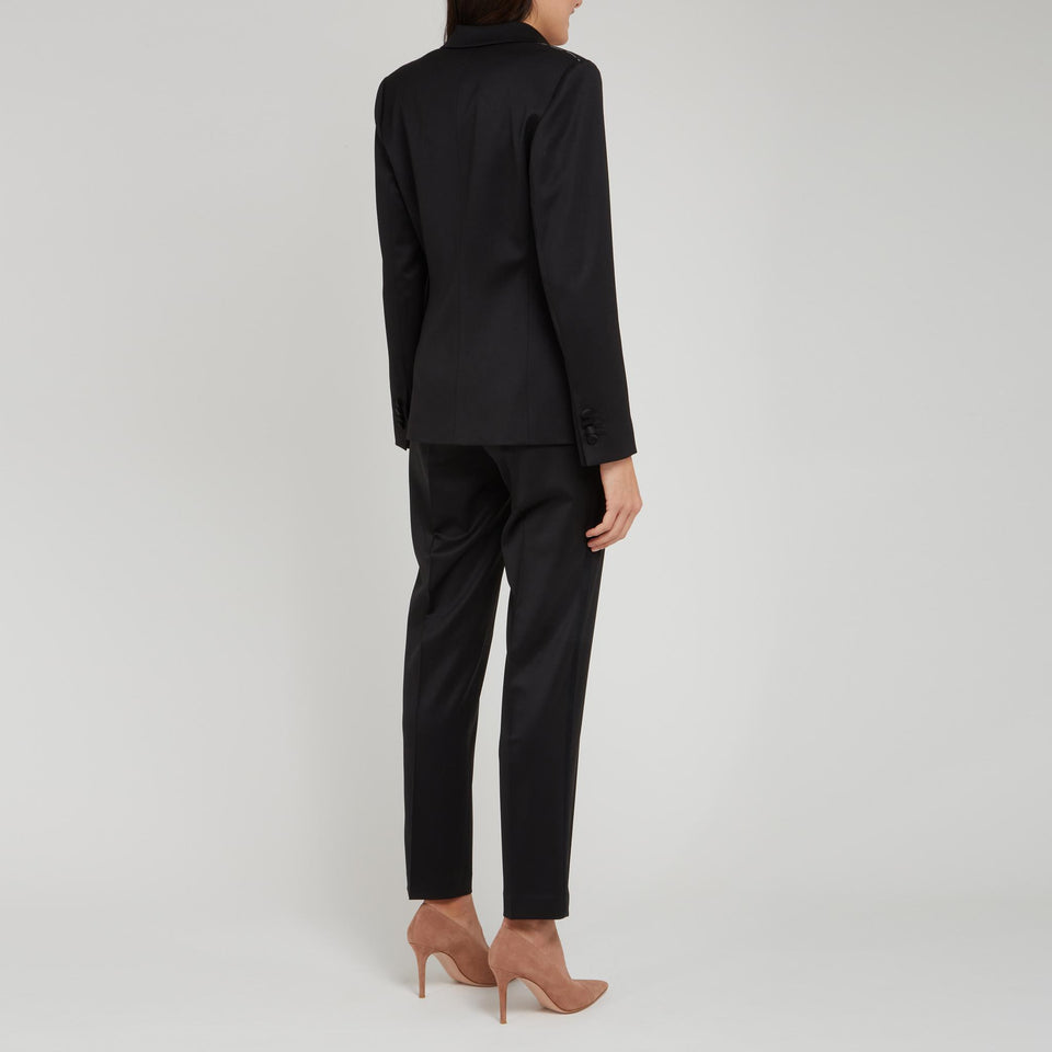 Giacca mono petto in lana nera