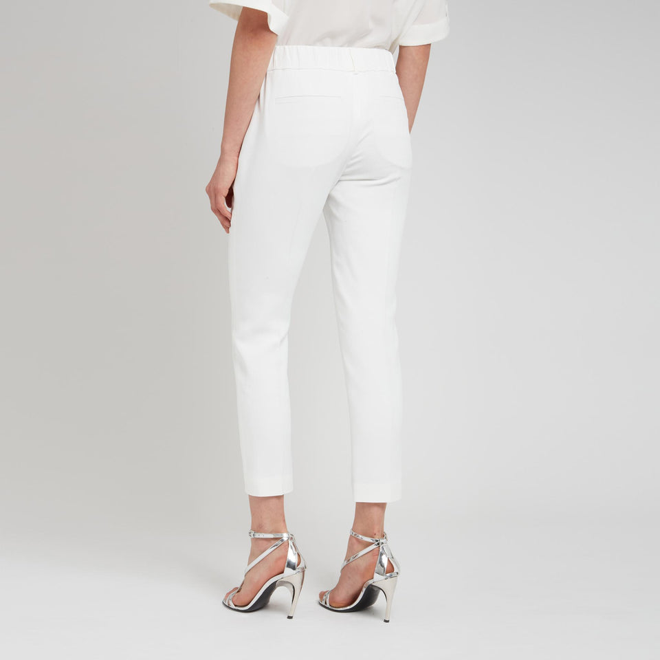 Pantalone in seta bianco MA029P1673 C600 BRUNELLO CUCINELLI 