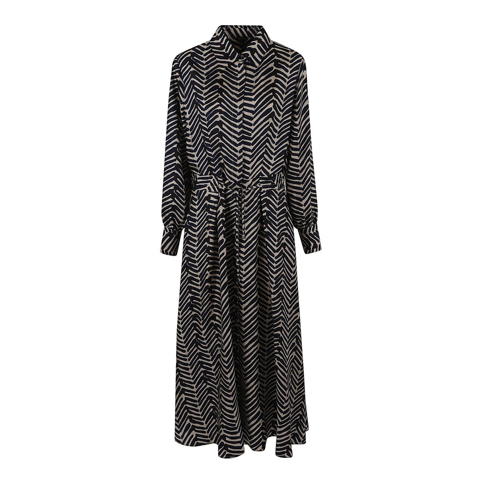 Abito in seta blu D58334 K0580G01MULTI KITON 