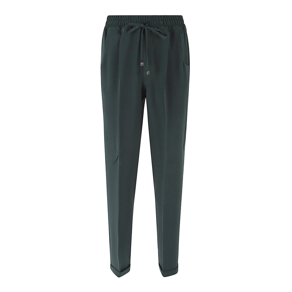 Pantalone in seta verde D37102 K0977A29VERDE KITON 