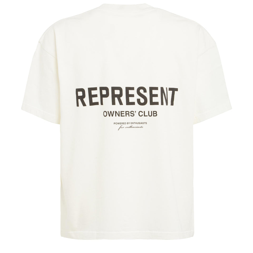 T-shirt ''Owners club'' in cotone bianca M05149 72 REPRESENT 