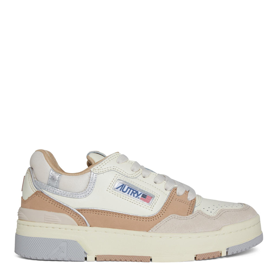 Sneakers "CLC low" in pelle multicolor ROLW UN05NATURAL/SILVER AUTRY 