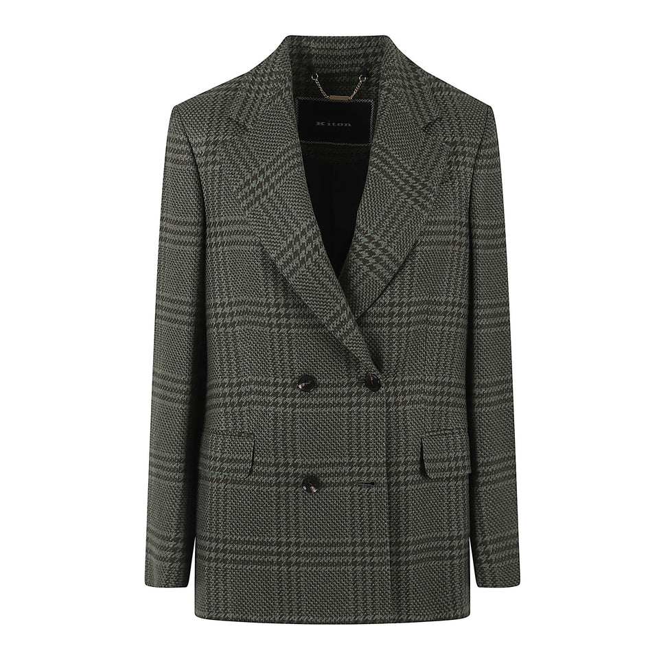 Giacca doppio petto in lana multicolor D60510 K0549B05VENE KITON 