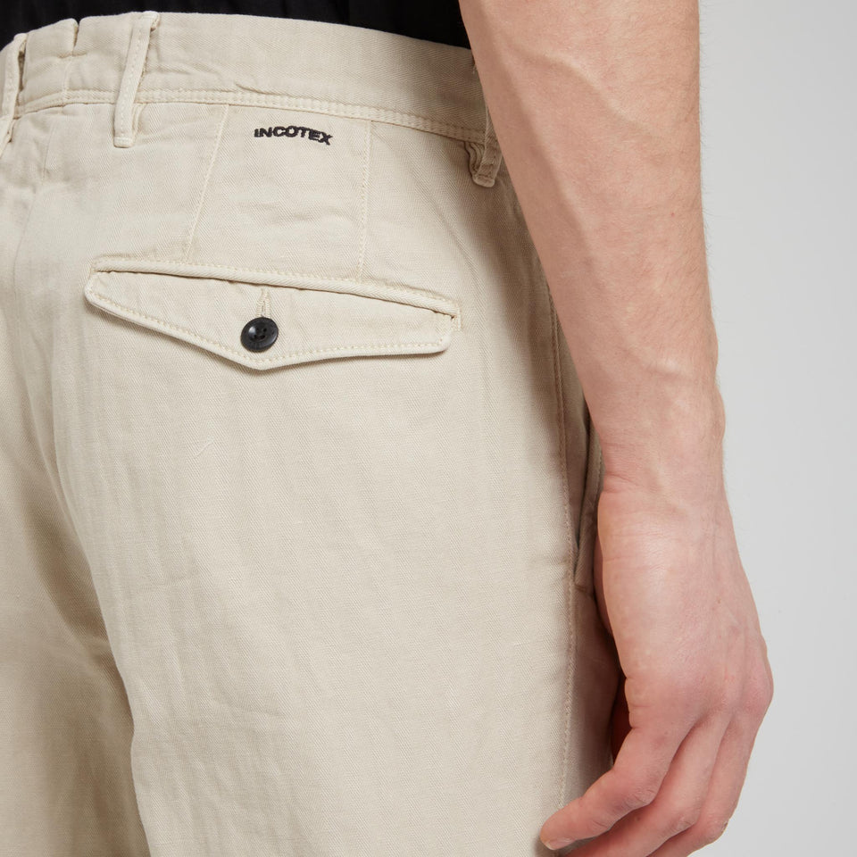 Pantalone in cotone beige