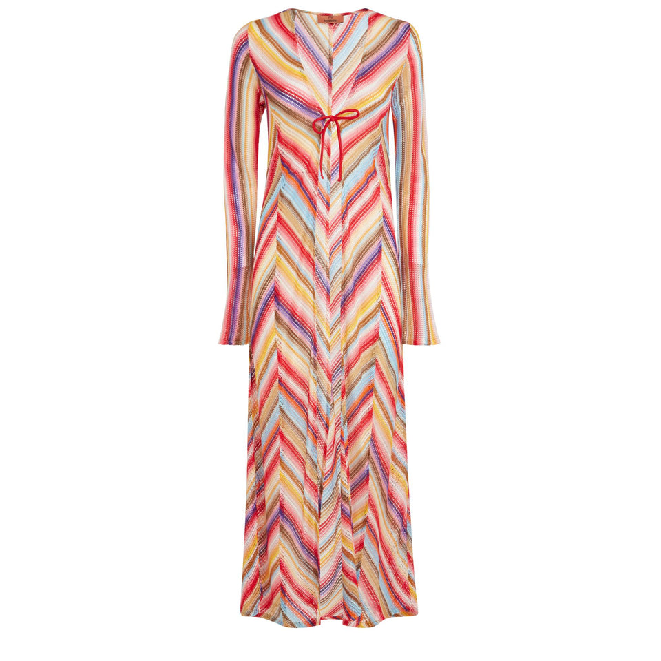 Abito lungo in tessuto multicolor