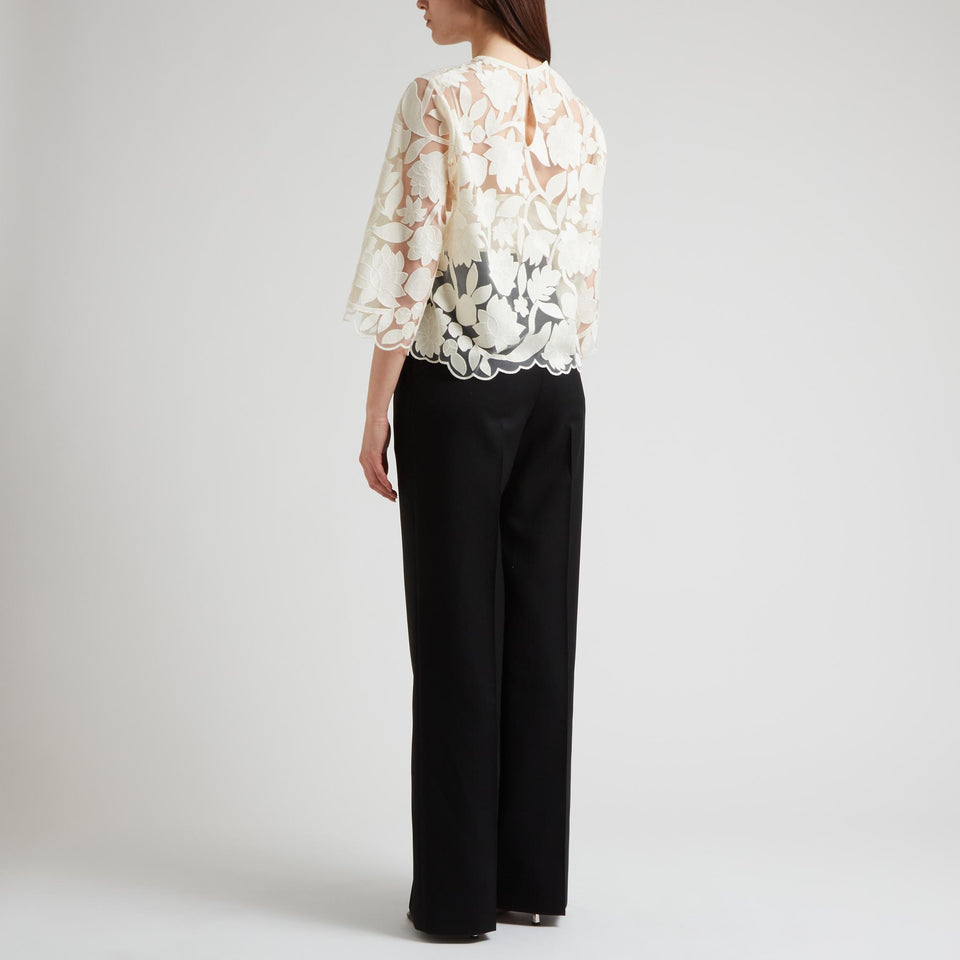 Maglia in tulle bianca TO147NR25 TU012W0005 ELIE SAAB 