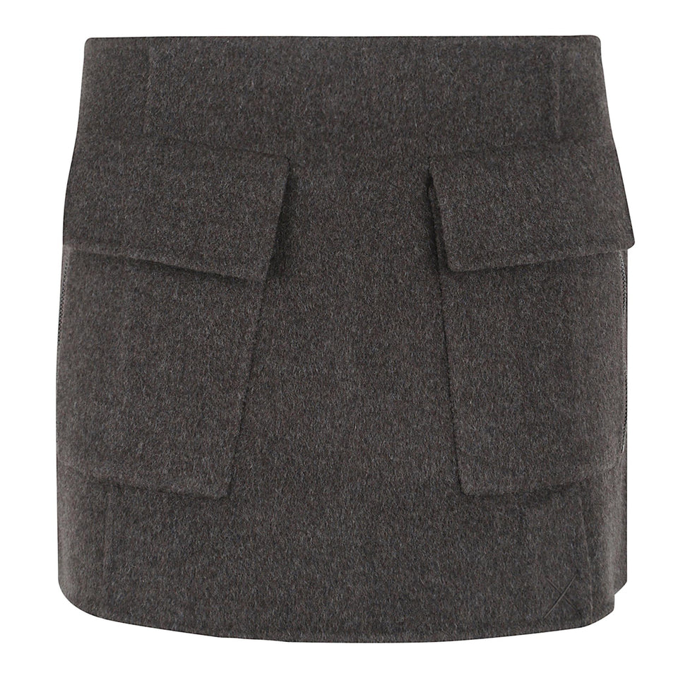 Mini gonna in lana marrone D630607 LEAK25886 P.A.R.O.S.H. 