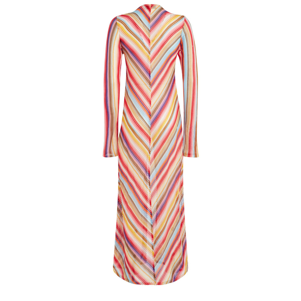 Abito lungo in tessuto multicolor