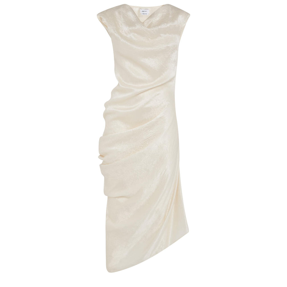 Abito asimmetrico in tessuto bianco