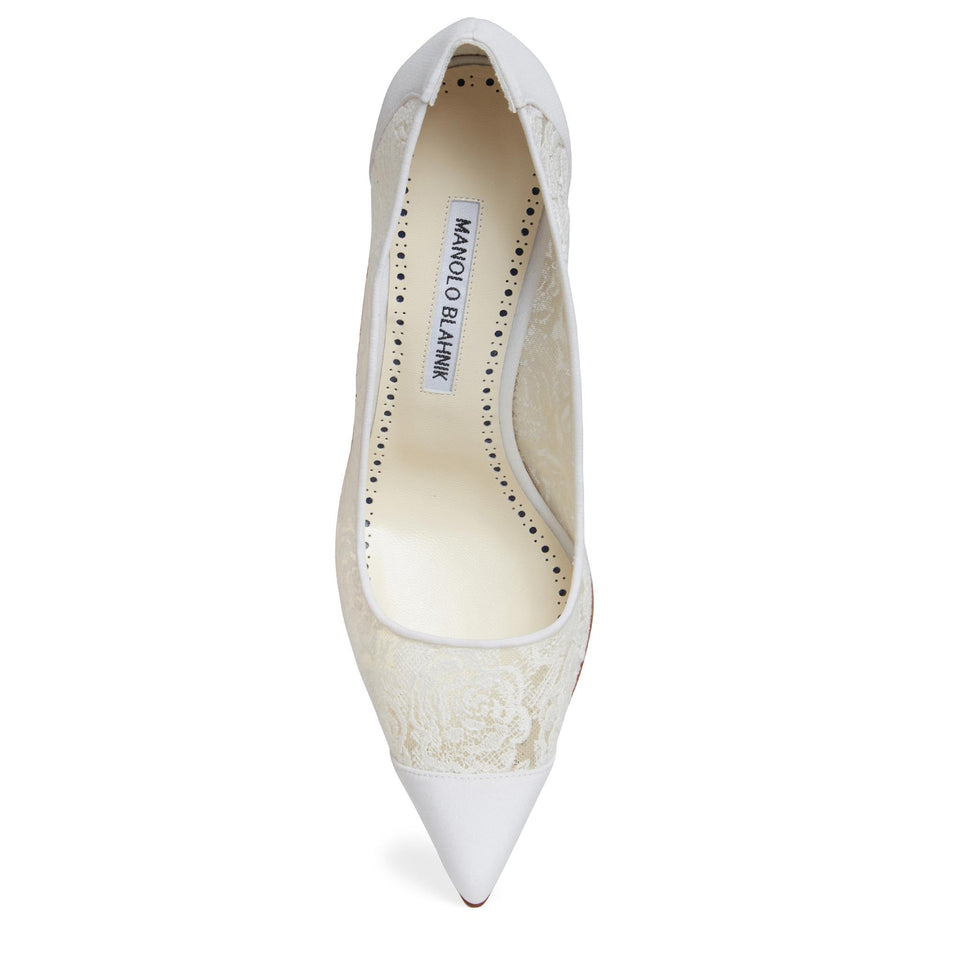 Décolleté "Sololaria 90" in pizzo bianche 224-1655 MCRM/YWOV MANOLO BLAHNIK 