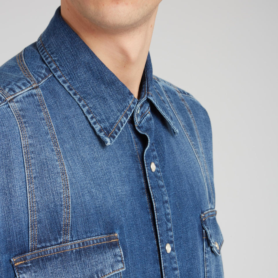 Camicia in denim blu - GIO MORETTI