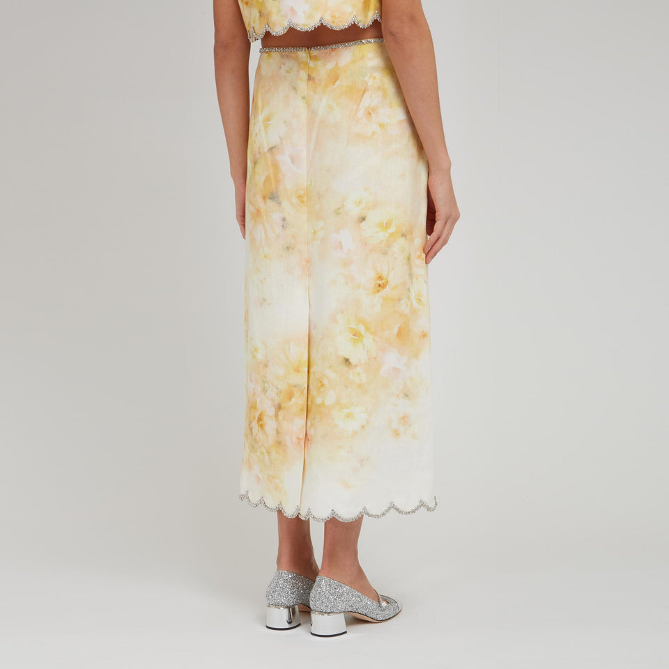 Yellow Linen "Crush" Skirt