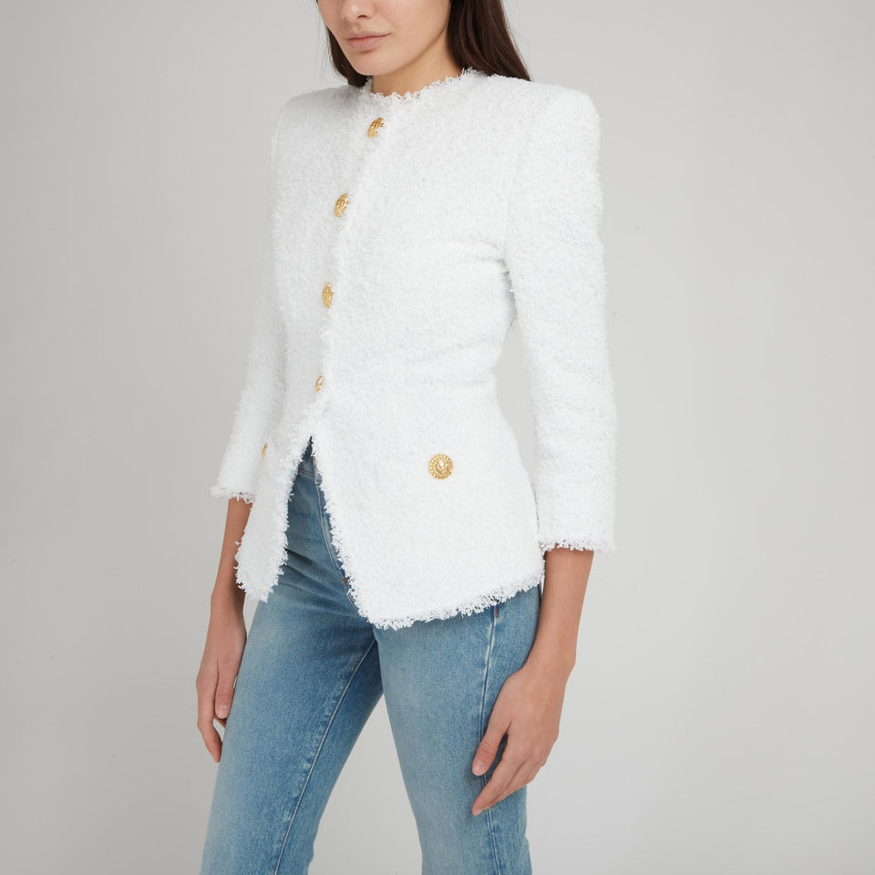 Giacca in tweed bianca