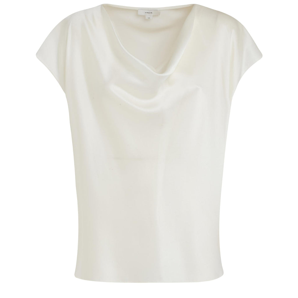 Top in seta bianco