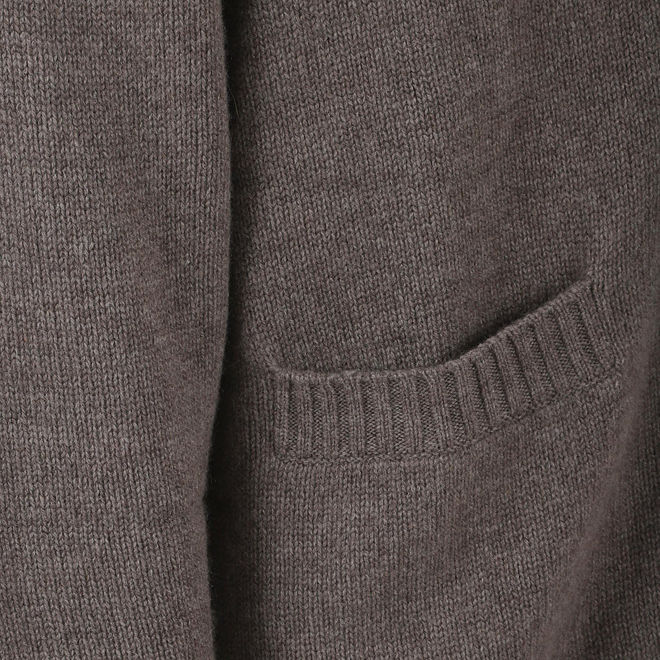 Cardigan "Wilson" in cashmere marrone 3024120 TL LISA YANG 