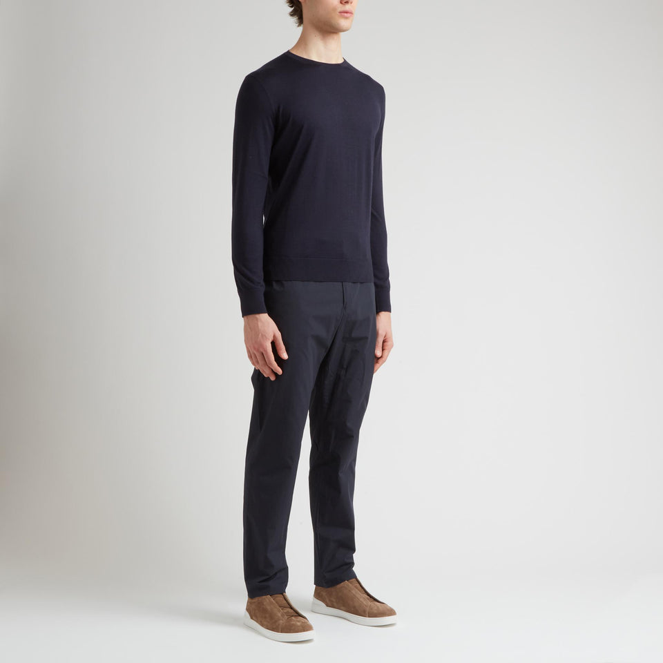 Maglia in cashmere e seta blu