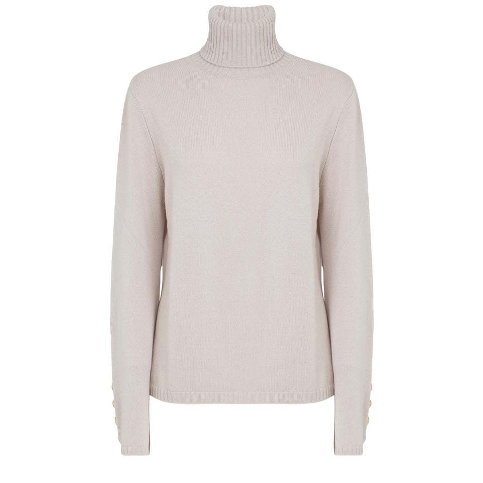 "Ember" turtleneck in beige wool