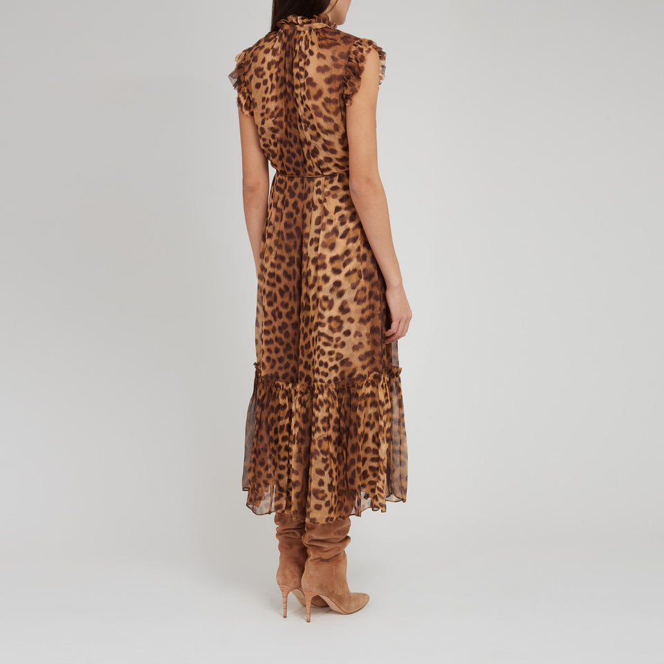 Abito lungo "Crush" in tessuto multicolor