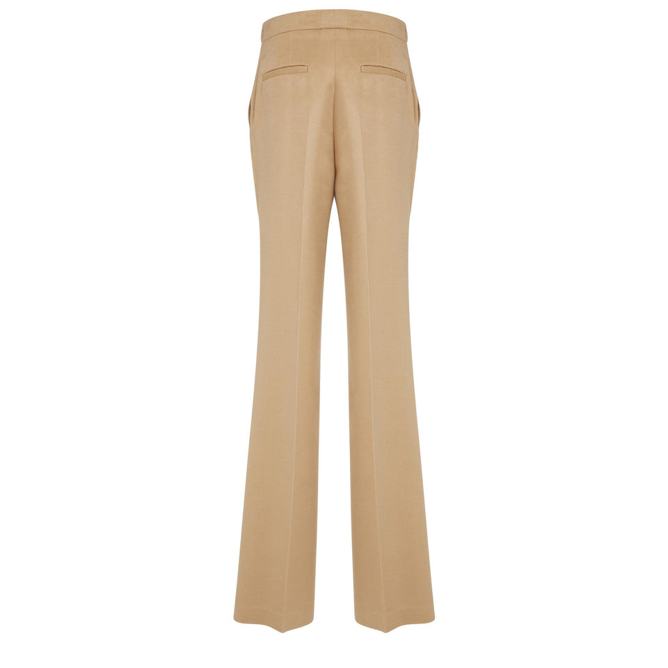 "Vesta" trousers in beige wool
