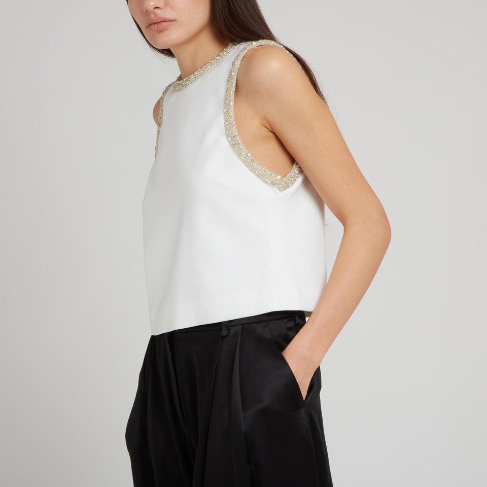 Canotta "Amal" in tessuto bianca