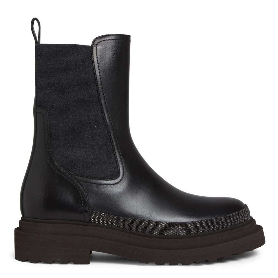 Stivaletto in pelle nero MZOLG2745 C101 BRUNELLO CUCINELLI 