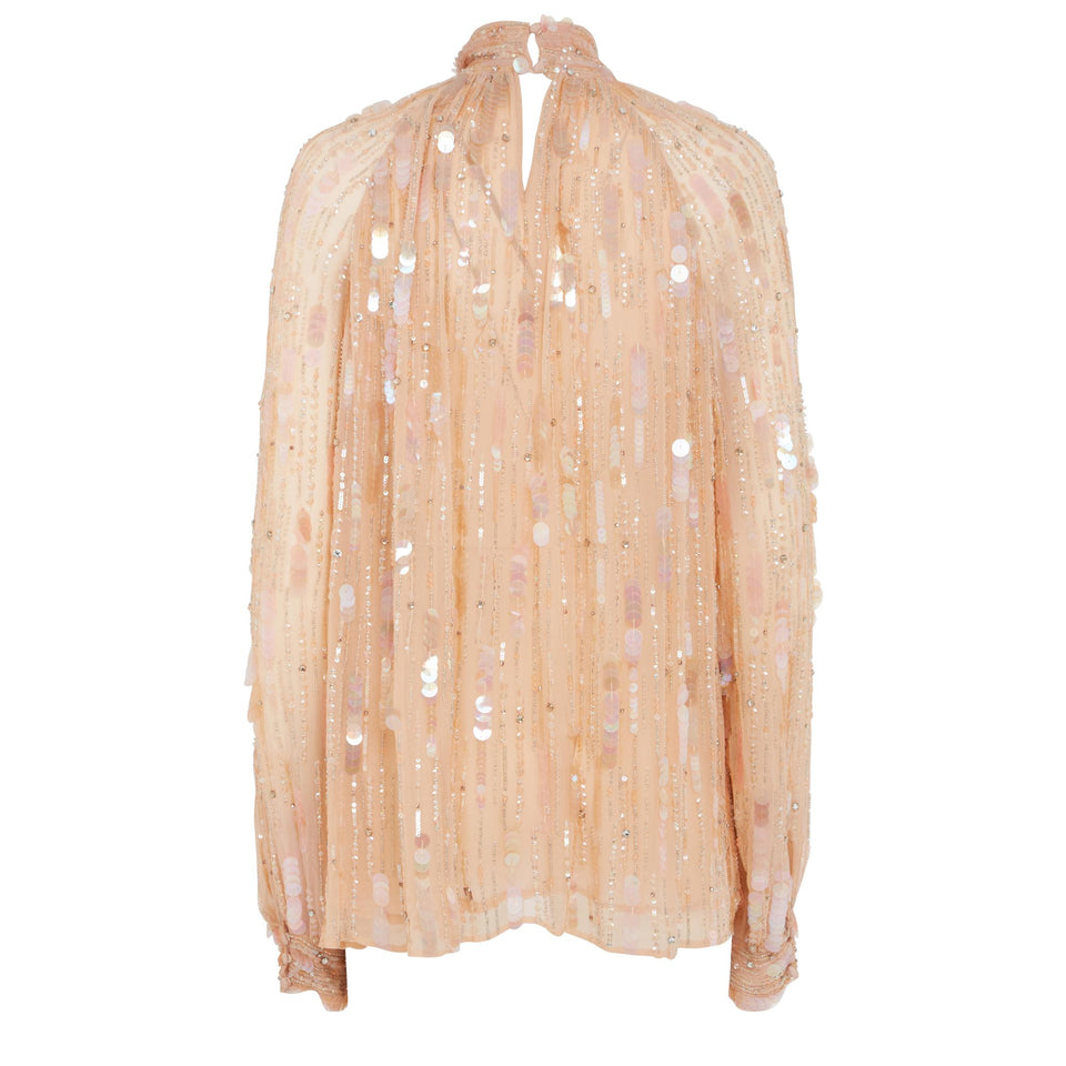 Camicia in tessuto beige