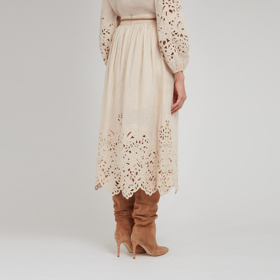 ''Wylie'' skirt in white linen