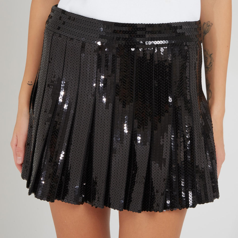 Mini gonna in tessuto nera