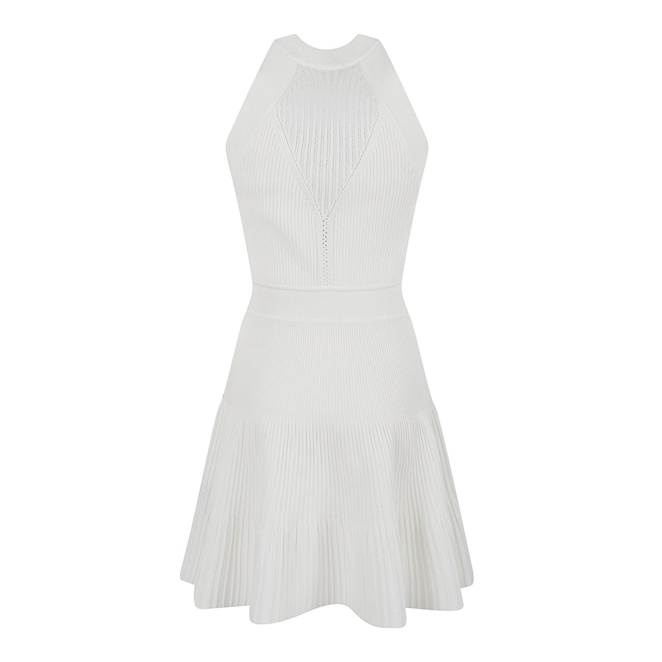 Abito in maglia bianca FF0R5159 KJ150FA BALMAIN 