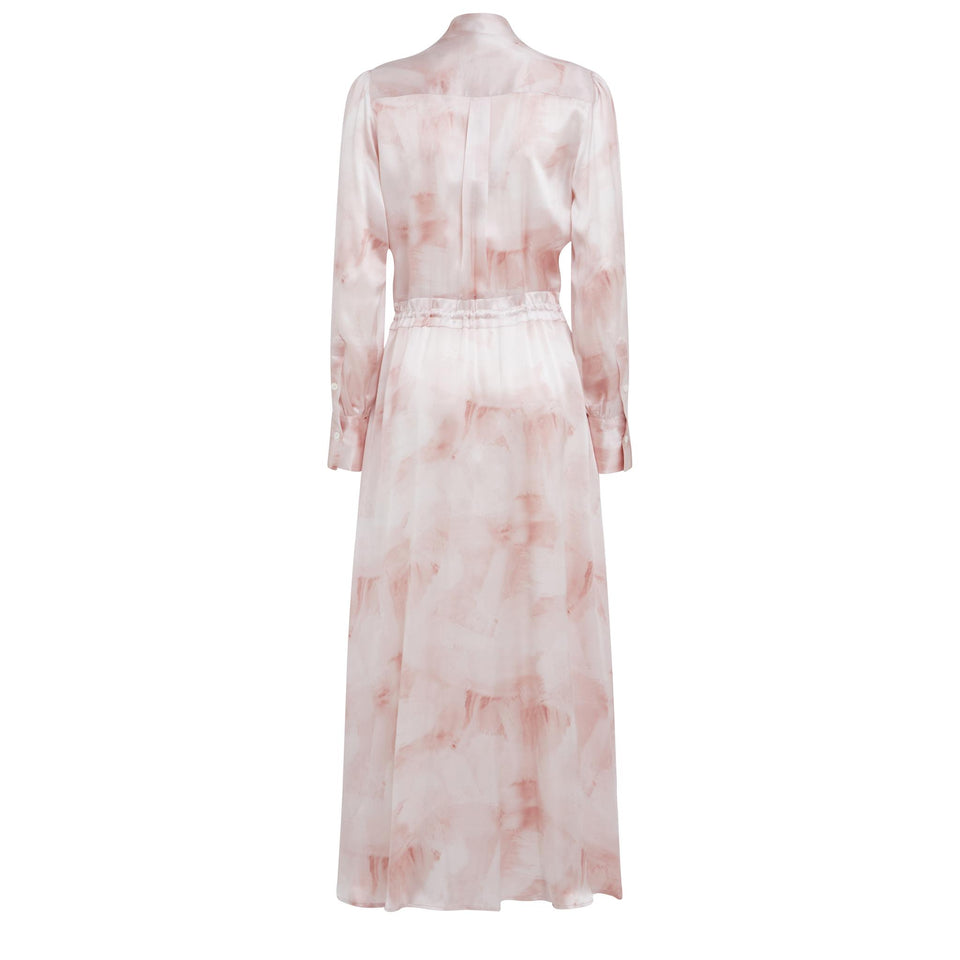 Long pink silk dress