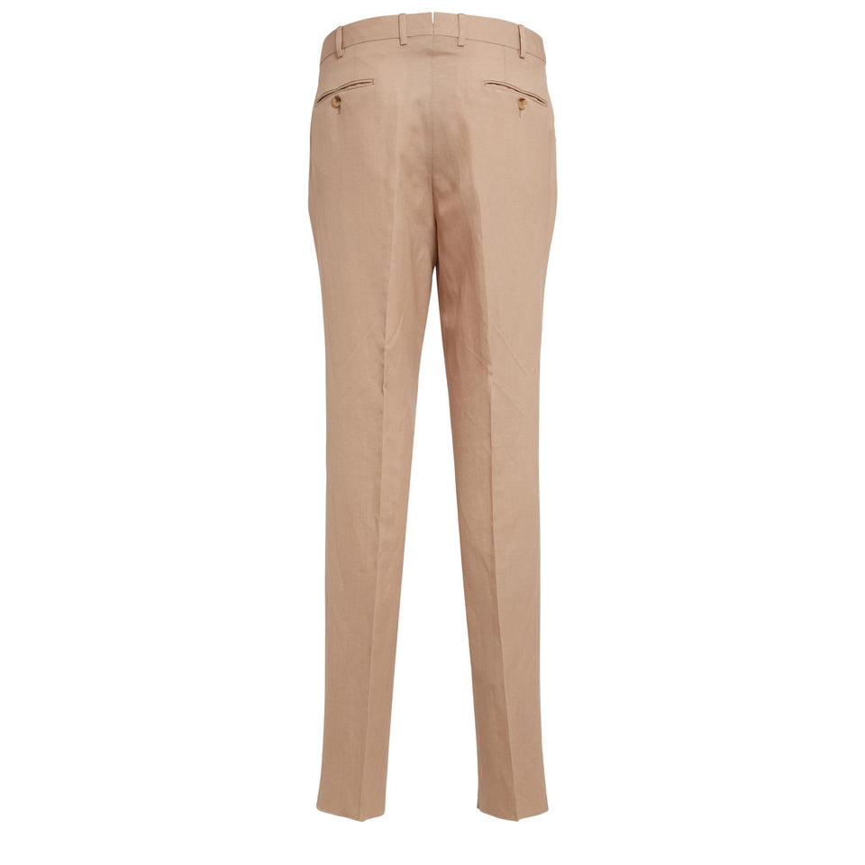 Beige poplin pants