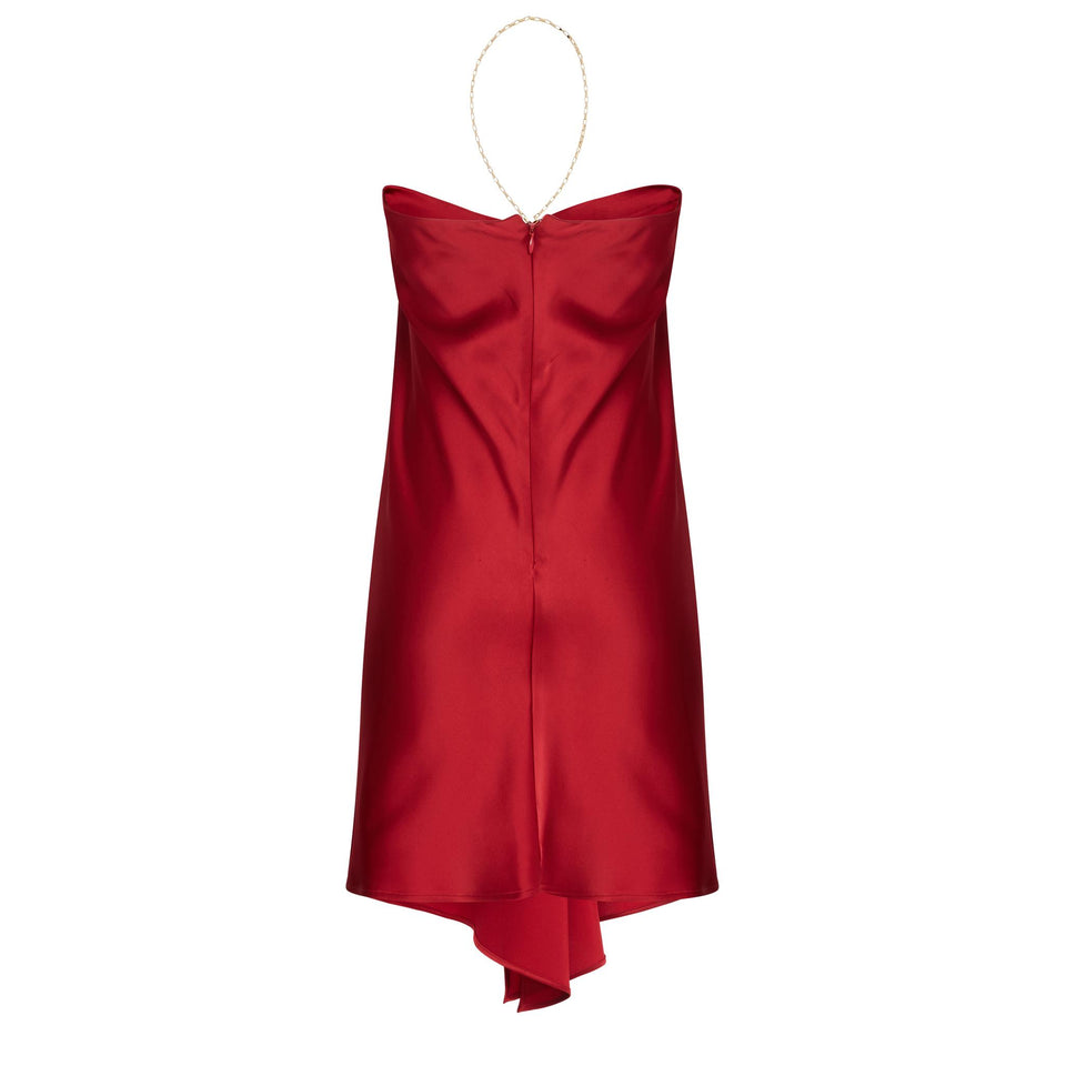 Mini abito in tessuto rosso