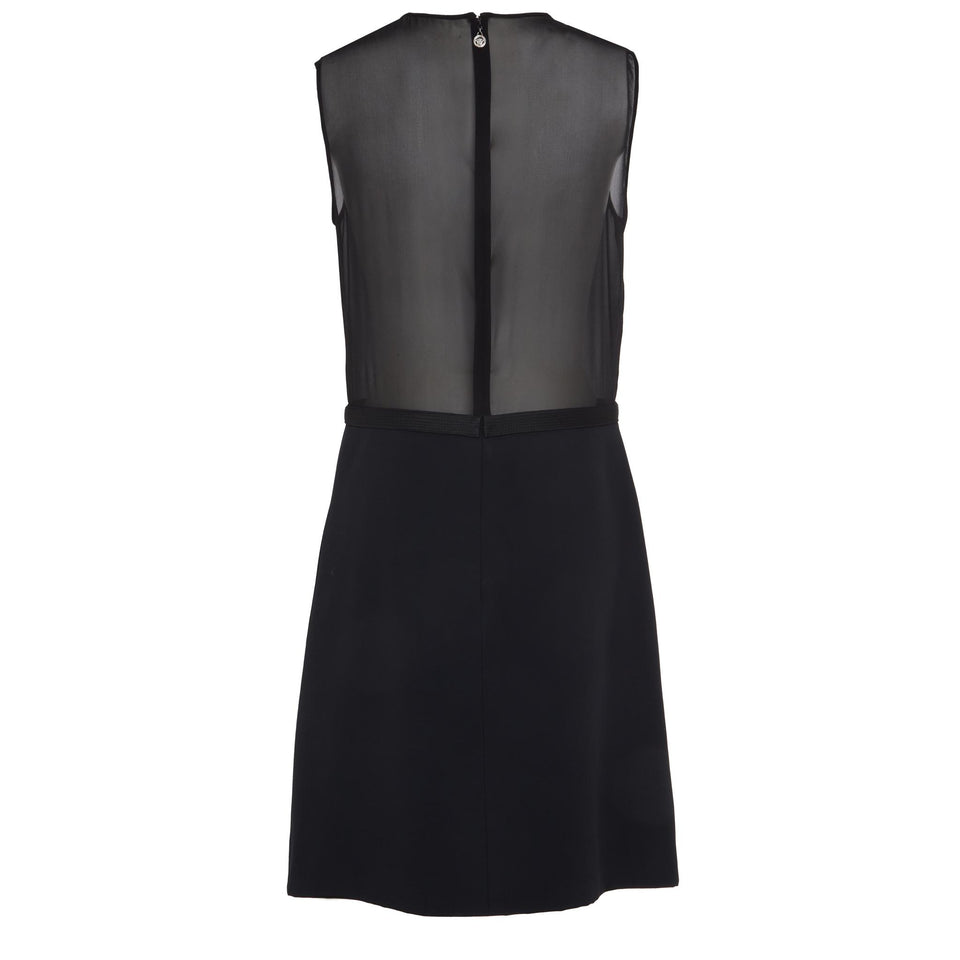 Short black silk dress