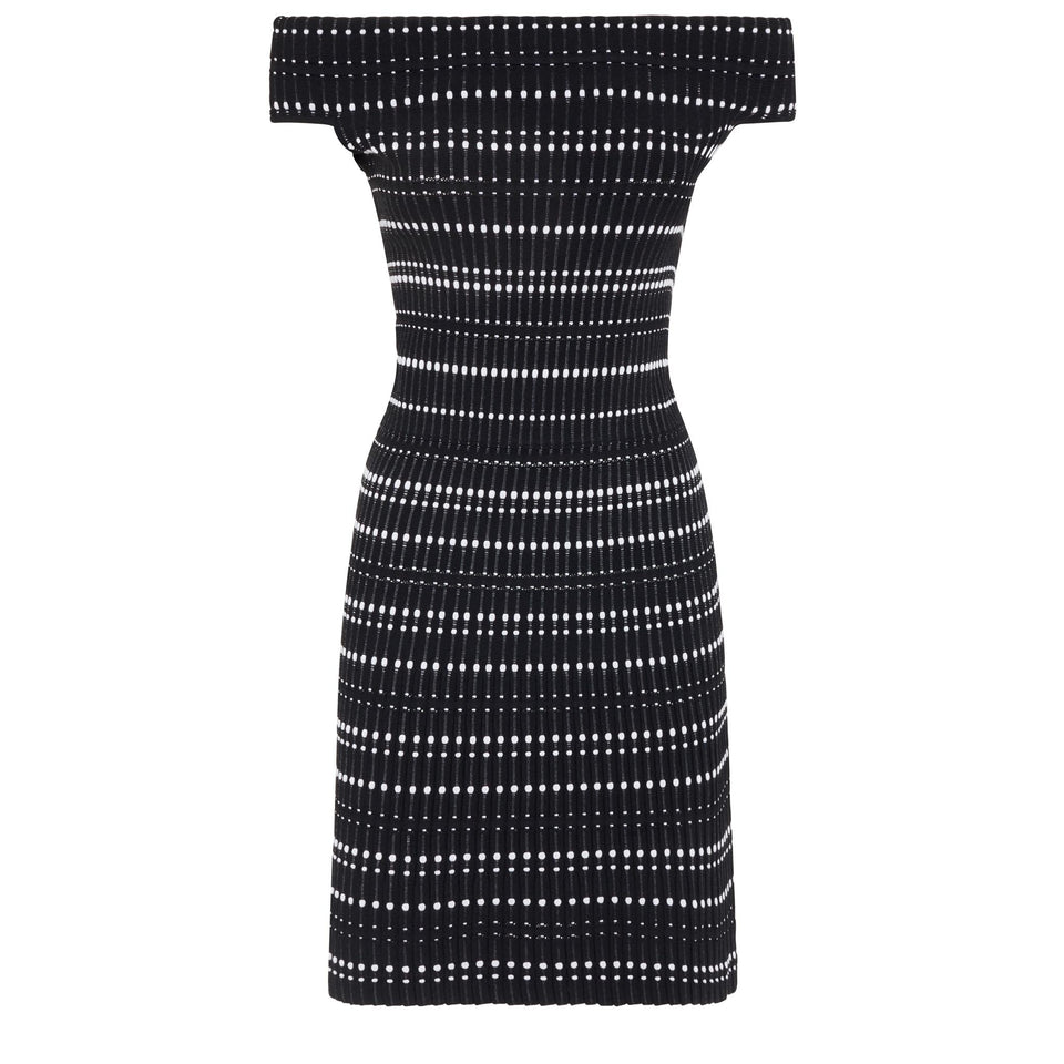 Abito corto in tessuto nero