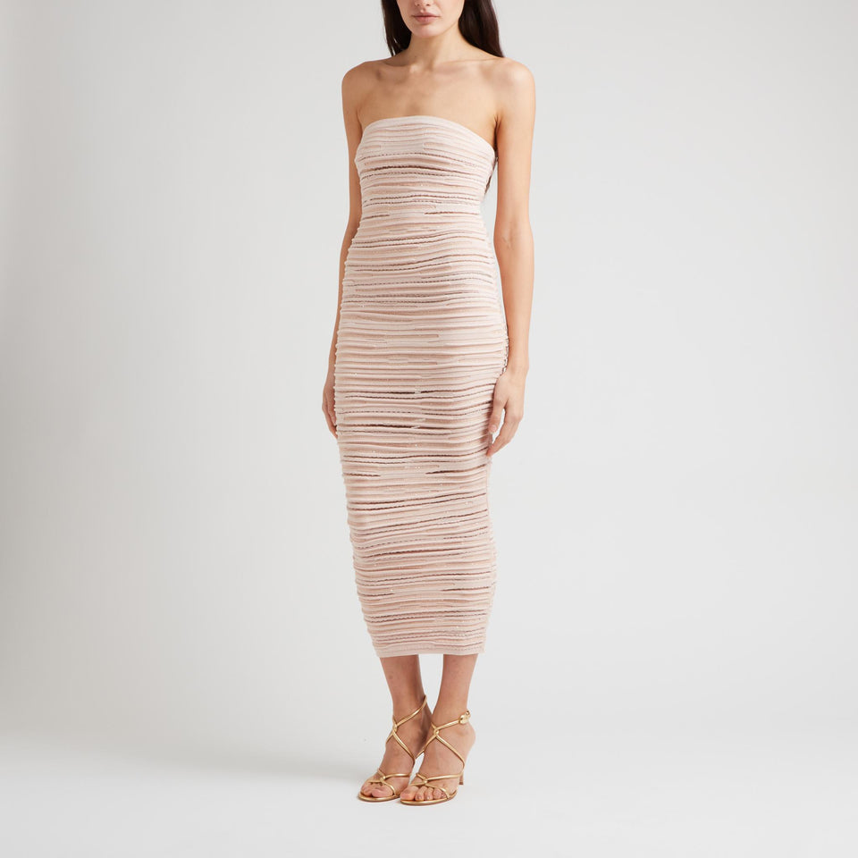 Abito in tessuto beige