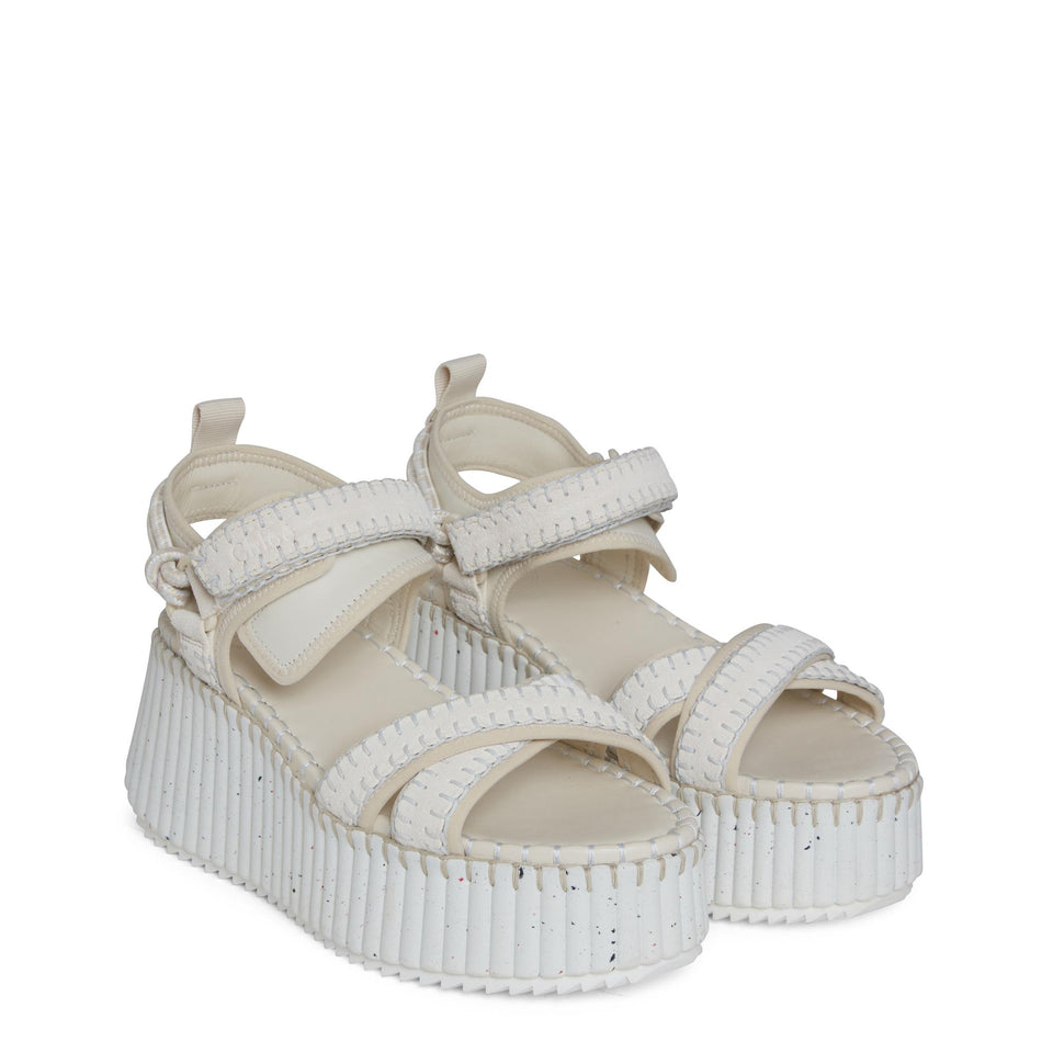 Sandali ''Nama'' in suede bianchi CHC24S870HT 101 CHLOE 