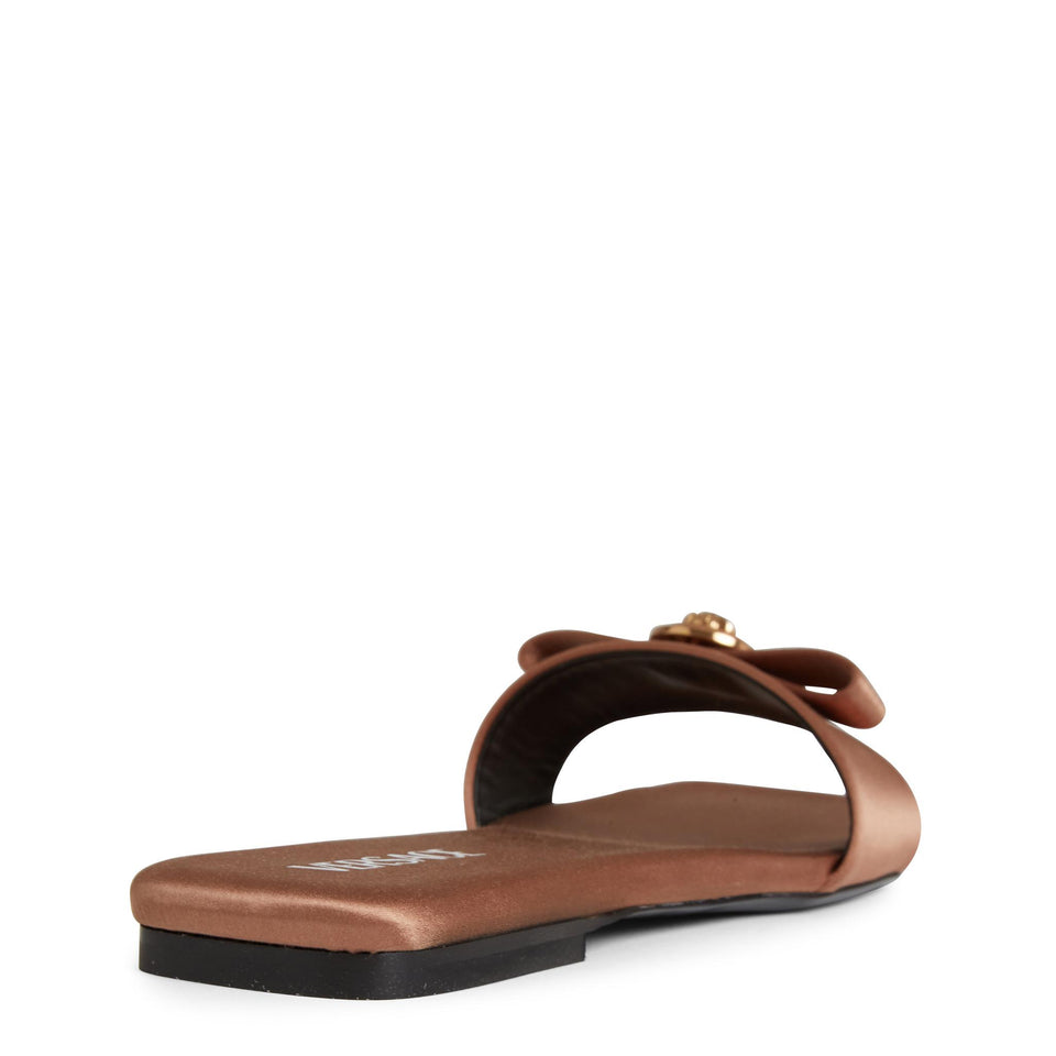 Sandalo in raso marrone 1019559 1A006191NG7V VERSACE 