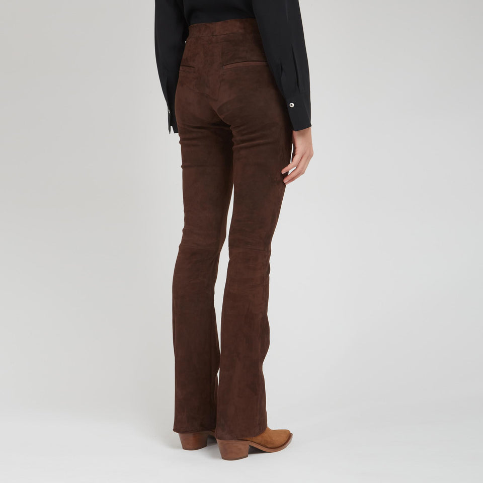 "Izzy" trousers in brown suede