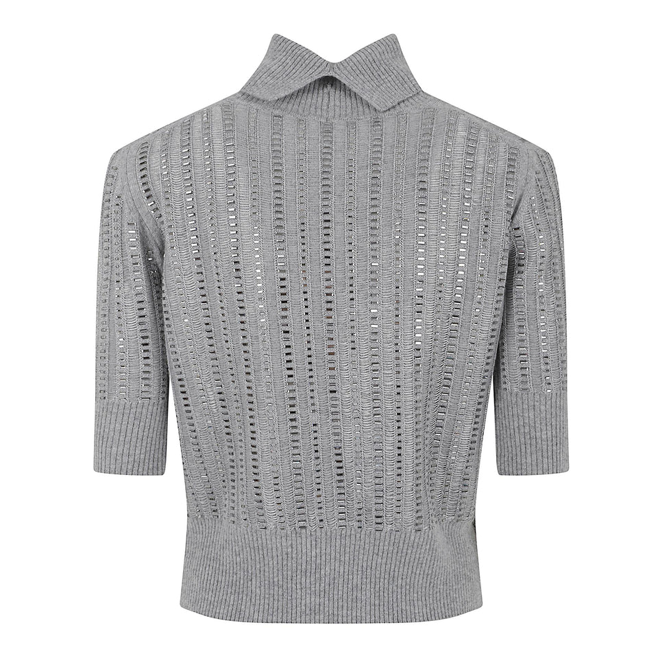 Maglia crop in lana grigia D475L309 CTEJYD4703 ERMANNO SCERVINO 