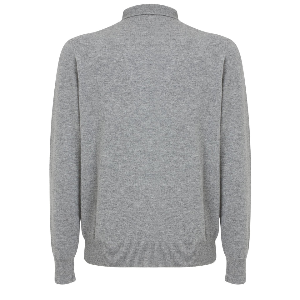 Polo in cashmere grigia