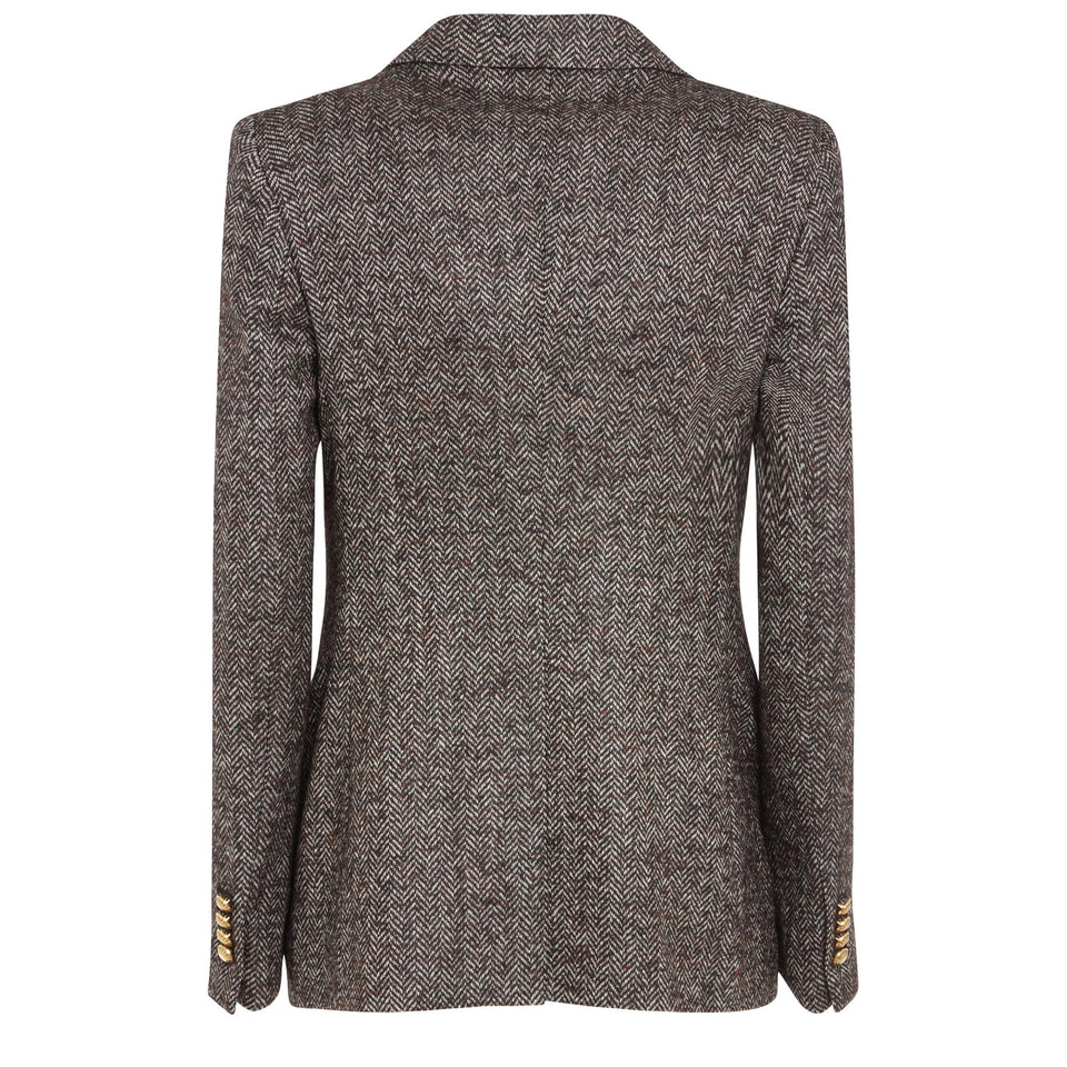 Blazer mono petto ''J-Parigi'' in tessuto marrone