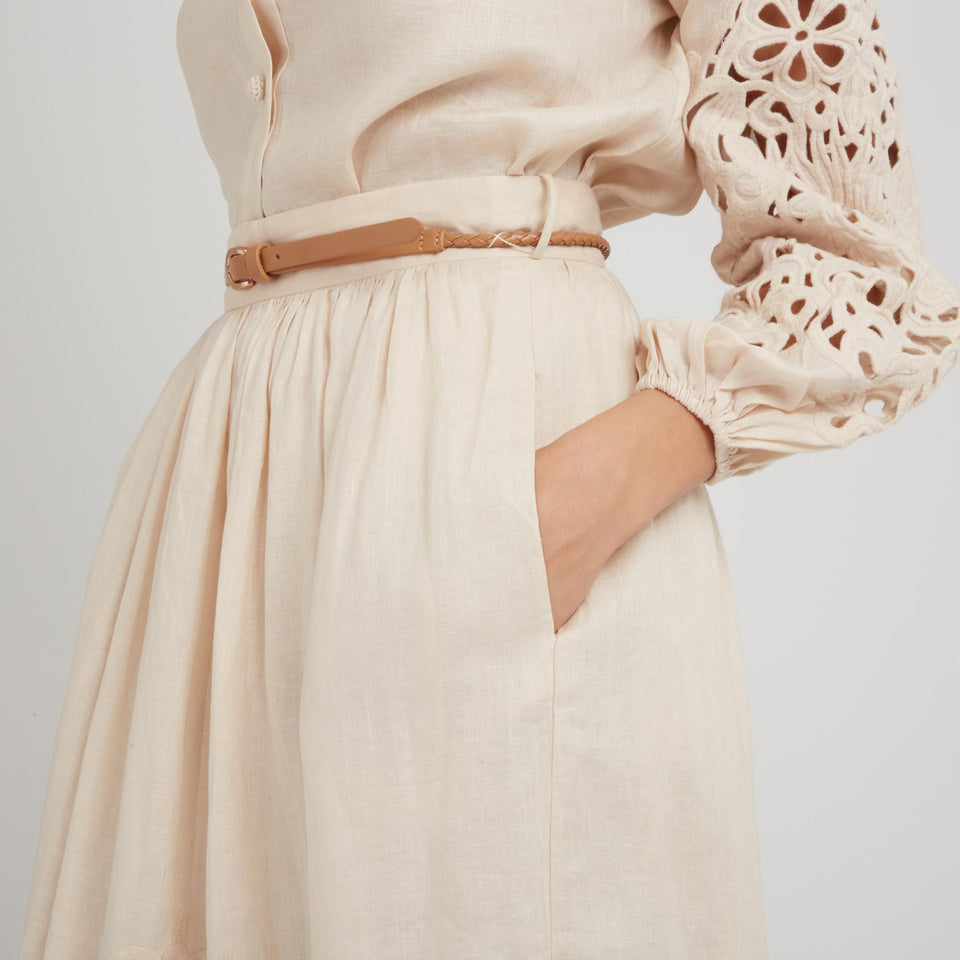 ''Wylie'' skirt in white linen