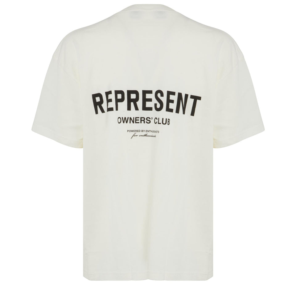''Owners club'' T-shirt in white cotton