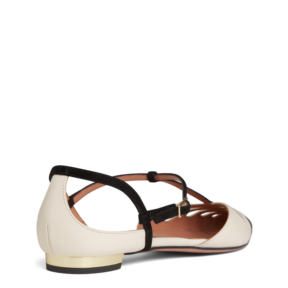 Ballerine in pelle beige CILFLAA0 NSELTK AQUAZZURA 